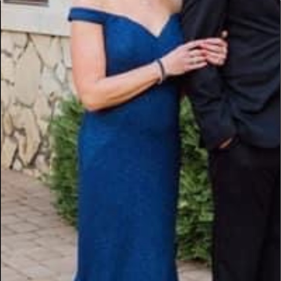 Jovani Stretch Glitter Off the Shoulder Formal Dress - Picture 4 of 16